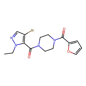[4-(4-Bromo-2-ethylpyrazole-3-carbonyl)piperazin-1-yl]-(furan-2-yl)methanone structure