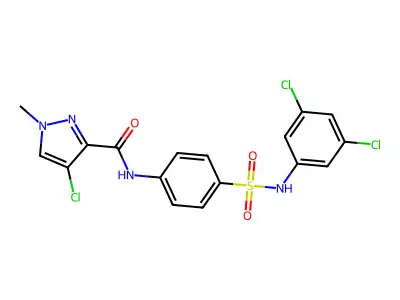 4-chloro-N-[4-[(3,5-dichlorophenyl)sulfamoyl]phenyl]-1-methylpyrazole-3-carboxamide structure