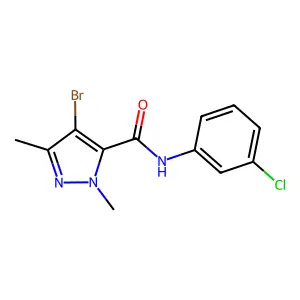 4-bromo-N-(3-chlorophenyl)-2,5-dimethylpyrazole-3-carboxamide structure