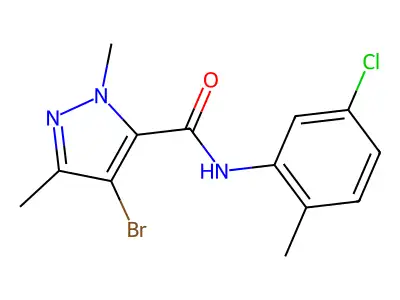 4-bromo-N-(5-chloro-2-methylphenyl)-2,5-dimethylpyrazole-3-carboxamide structure