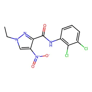 N-(2,3-dichlorophenyl)-1-ethyl-4-nitro-1H-pyrazole-3-carboxamide structure