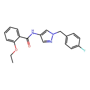 2-ethoxy-N-[1-[(4-fluorophenyl)methyl]pyrazol-4-yl]benzamide structure