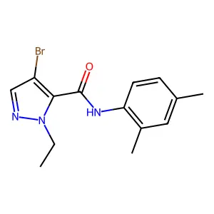 4-bromo-N-(2,4-dimethylphenyl)-2-ethylpyrazole-3-carboxamide structure