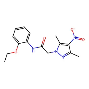 2-(3,5-dimethyl-4-nitropyrazol-1-yl)-N-(2-ethoxyphenyl)acetamide structure