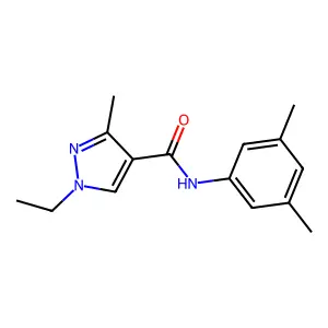 N-(3,5-dimethylphenyl)-1-ethyl-3-methylpyrazole-4-carboxamide structure