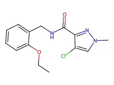 4-chloro-N-[(2-ethoxyphenyl)methyl]-1-methylpyrazole-3-carboxamide structure