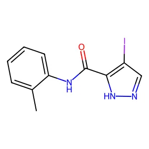 4-iodo-N-(2-methylphenyl)-1H-pyrazole-3-carboxamide structure