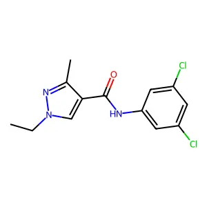 N-(3,5-dichlorophenyl)-1-ethyl-3-methylpyrazole-4-carboxamide structure