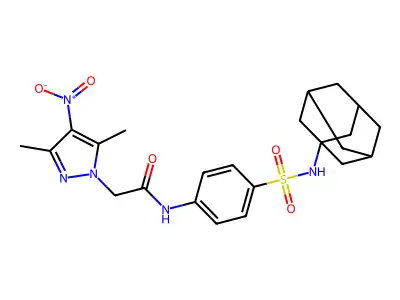 N-[4-(1-adamantylsulfamoyl)phenyl]-2-(3,5-dimethyl-4-nitropyrazol-1-yl)acetamide structure