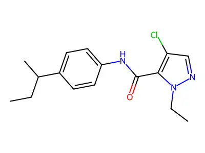 N-(4-butan-2-ylphenyl)-4-chloro-2-ethylpyrazole-3-carboxamide structure