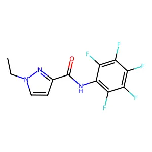 1-ethyl-N-(2,3,4,5,6-pentafluorophenyl)pyrazole-3-carboxamide structure