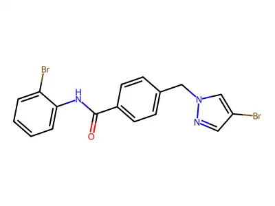 N-(2-bromophenyl)-4-[(4-bromopyrazol-1-yl)methyl]benzamide structure