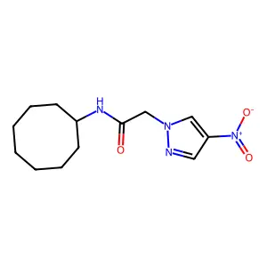 N-cyclooctyl-2-(4-nitropyrazol-1-yl)acetamide structure
