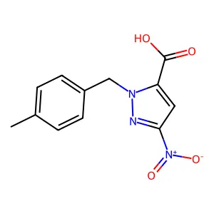 1-(4-methylbenzyl)-3-nitro-1H-pyrazole-5-carboxylic acid structure