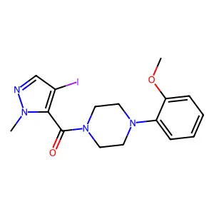 (4-Iodo-2-methylpyrazol-3-yl)-[4-(2-methoxyphenyl)piperazin-1-yl]methanone structure