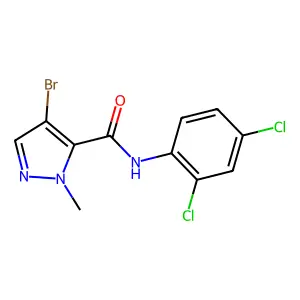 4-bromo-N-(2,4-dichlorophenyl)-1-methyl-1H-pyrazole-5-carboxamide structure