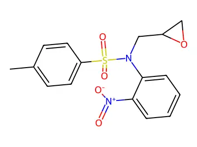 N-{2-nitrophenyl}-4-methyl-N-(2-oxiranylmethyl)benzenesulfonamide structure