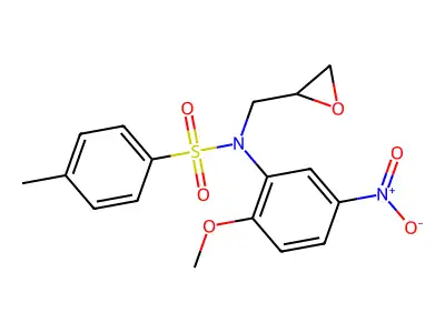 N-{5-nitro-2-methoxyphenyl}-4-methyl-N-(2-oxiranylmethyl)benzenesulfonamide structure