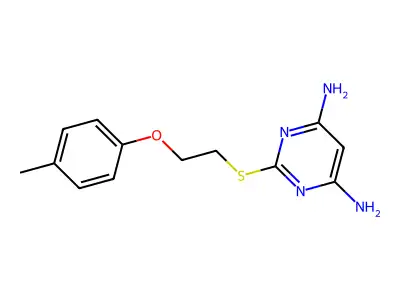 2-{[2-(4-Methylphenoxy)ethyl]sulfanyl}pyrimidine-4,6-diamine structure