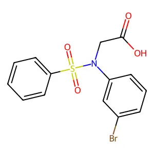 N-(3-bromophenyl)-N-(phenylsulfonyl)glycine structure