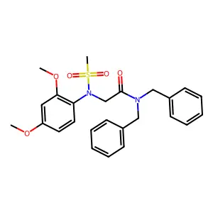 2-[(2,4-Dimethoxyphenyl)(methylsulfonyl)amino]-N,N-bis(phenylmethyl)acetamide structure