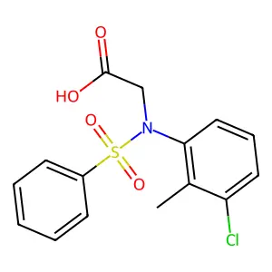 N-(3-chloro-2-methylphenyl)-N-(phenylsulfonyl)glycine structure