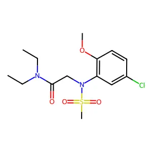 2-[(5-Chloro-2-methoxy-phenyl)-methanesulfonyl-amino]-N,N-diethyl-acetamide structure