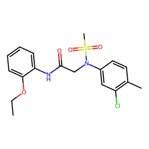 2-(3-chloro-4-methyl-N-methylsulfonylanilino)-N-(2-ethoxyphenyl)acetamide structure