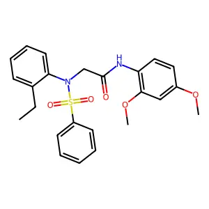 N-(2,4-dimethoxyphenyl)-2-[2-ethyl(phenylsulfonyl)anilino]acetamide structure