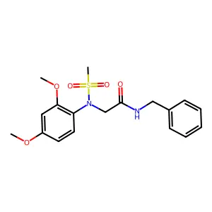 N-benzyl-2-[2,4-dimethoxy(methylsulfonyl)anilino]acetamide structure