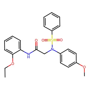 2-[N-(benzenesulfonyl)-4-methoxyanilino]-N-(2-ethoxyphenyl)acetamide structure