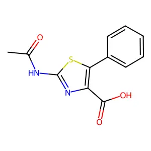 2-Acetamido-5-phenyl-1,3-thiazole-4-carboxylic acid structure