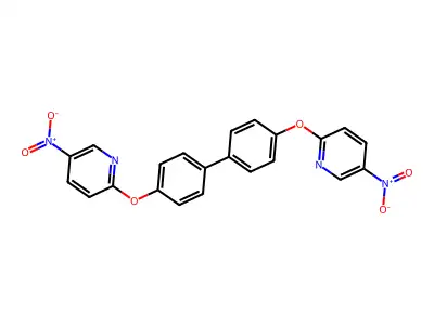 4,4'-Bis((5-nitropyridin-2-yl)oxy)-1,1'-biphenyl structure