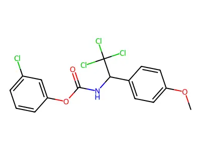3-Chlorophenyl 2,2,2-trichloro-1-(4-methoxyphenyl)ethylcarbamate structure