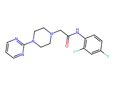 N-(2,4-Difluorophenyl)-2-(4-pyrimidin-2-ylpiperazinyl)ethanamide structure