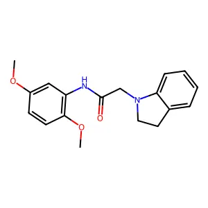 N-(2,5-Dimethoxyphenyl)-2-indolinylethanamide structure