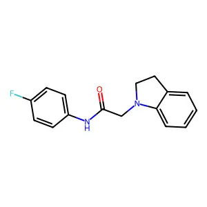 N-(4-Fluorophenyl)-2-indolinylethanamide structure