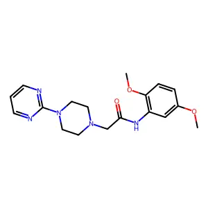 N-(2,5-dimethoxyphenyl)-2-(4-pyrimidin-2-ylpiperazin-1-yl)acetamide structure