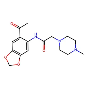 N-(6-acetyl-1,3-benzodioxol-5-yl)-2-(4-methylpiperazin-1-yl)acetamide structure