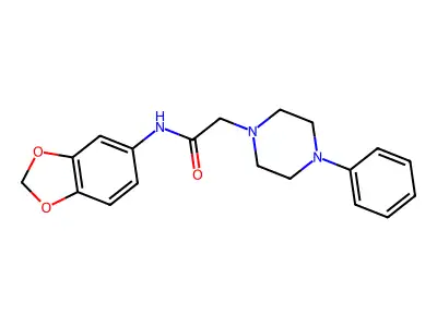 N-(1,3-benzodioxol-5-yl)-2-(4-phenylpiperazin-1-yl)acetamide structure
