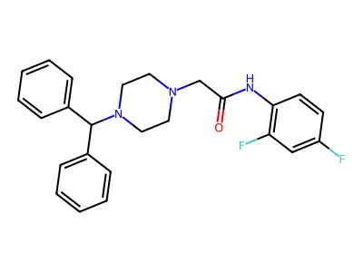 N-(2,4-Difluorophenyl)-2-(4-(diphenylmethyl)piperazinyl)ethanamide structure