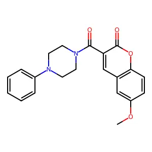 6-Methoxy-3-(4-phenyl-piperazine-1-carbonyl)-chromen-2-one structure