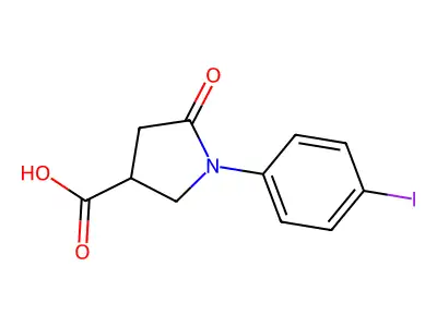 1-(4-Iodophenyl)-5-oxopyrrolidine-3-carboxylic acid structure