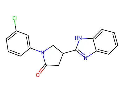 4-(1H-benzimidazol-2-yl)-1-(3-chlorophenyl)pyrrolidin-2-one structure