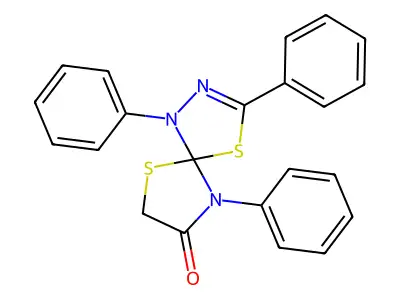 1,3,9-Triphenyl-4,6-dithia-1,2,9-triazaspiro[4.4]non-2-en-8-one structure
