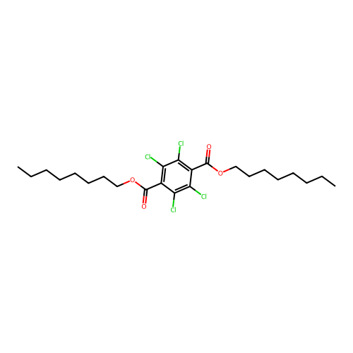 Dioctyl 2,3,5,6-tetrachlorobenzene-1,4-dicarboxylate structure