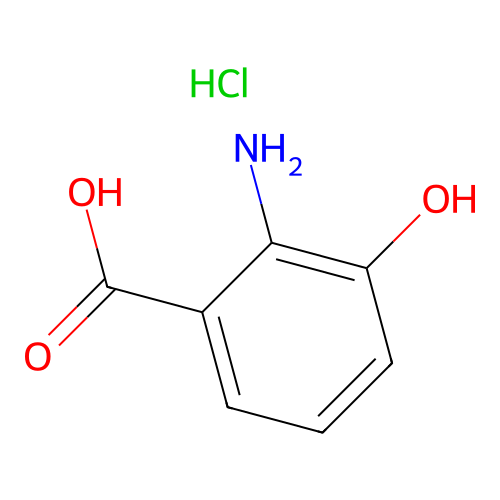 Benzoic acid, 2-amino-3-hydroxy-, hydrochloride (1:1) structure