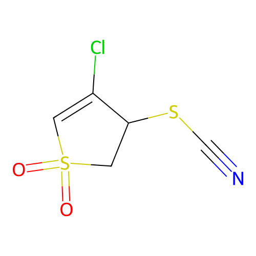 4-Chloro-1,1-dioxido-2,3-dihydrothiophen-3-yl thiocyanate structure
