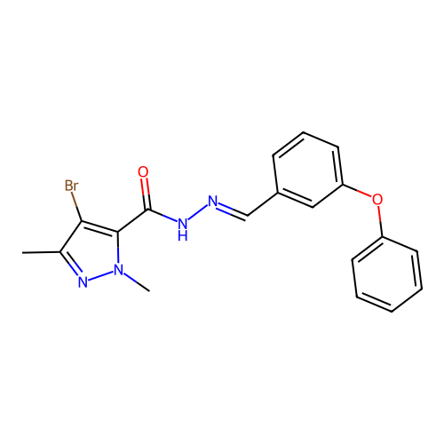 4-bromo-1,3-dimethyl-N'-(3-phenoxybenzylidene)-1H-pyrazole-5-carbohydrazide structure