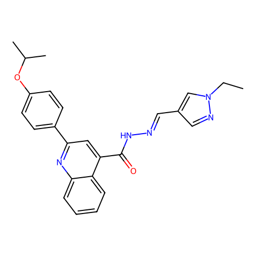 N'-[(1-ethyl-1H-pyrazol-4-yl)methylene]-2-(4-isopropoxyphenyl)-4-quinolinecarbohydrazide structure